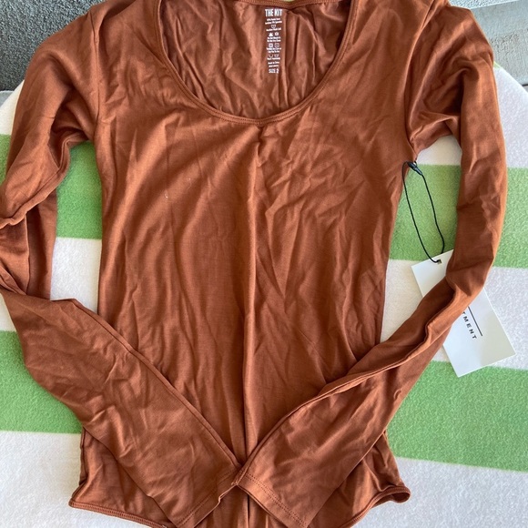 Kit undergarments Long Sleeve Thong Bodysuit in cinnamon sz small - Picture 2 of 4